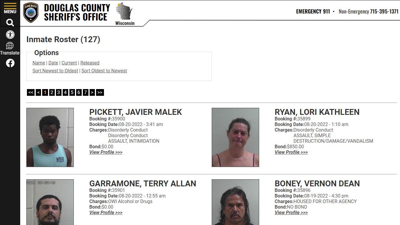 Inmate Roster - Douglas County Sheriff WI